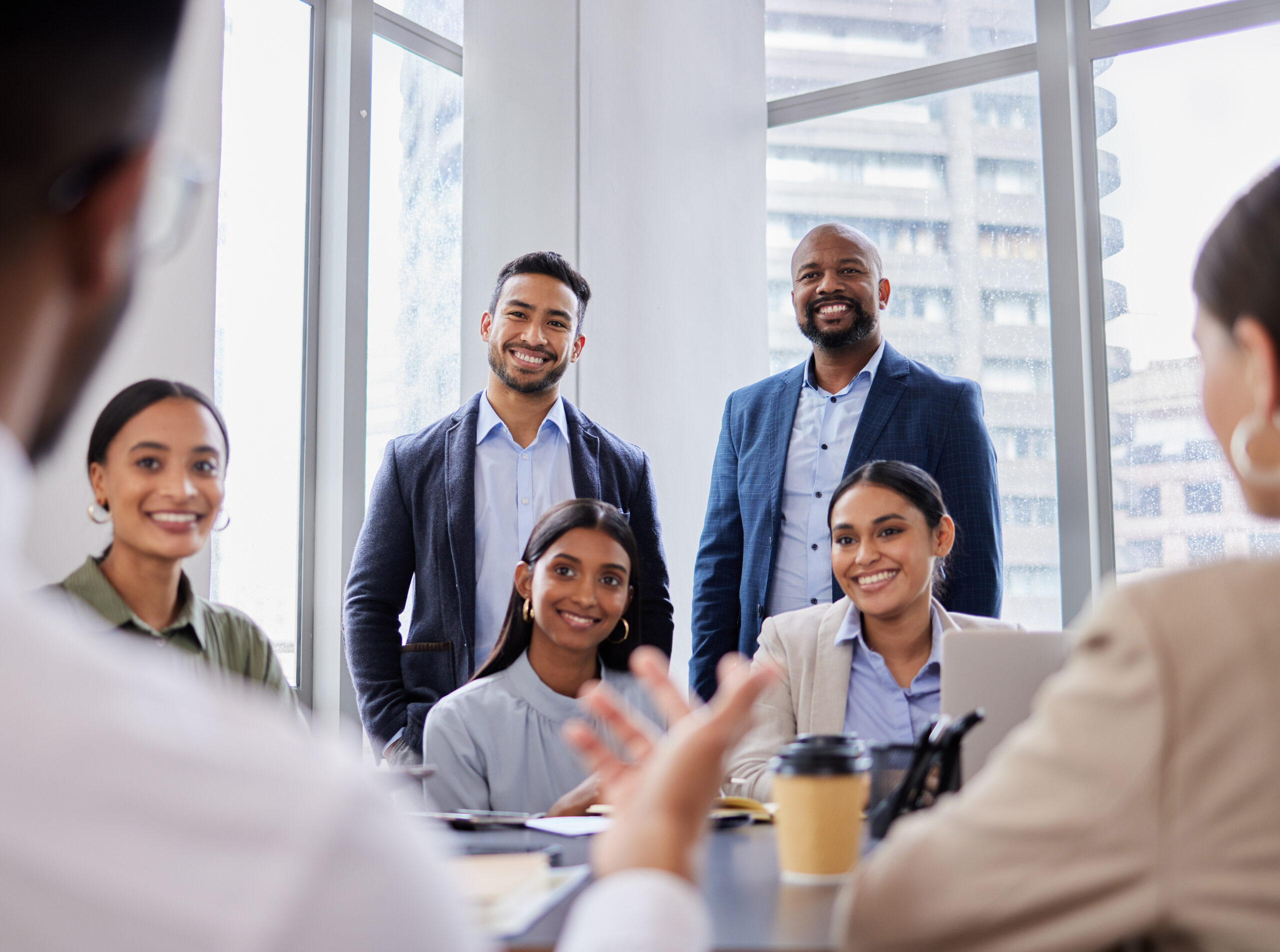 A group of professionals developing their leadership skills